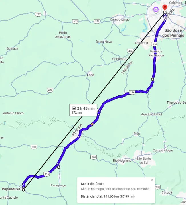 Deslocamento e dist&acirc;ncia percorrida