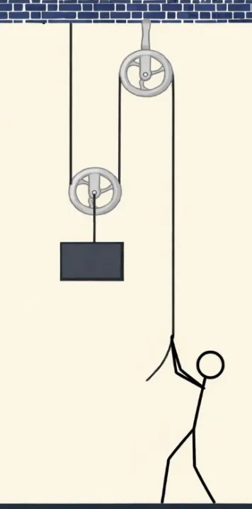 Associa&ccedil;&atilde;o de polias - Uma fixa e uma m&oacute;vel